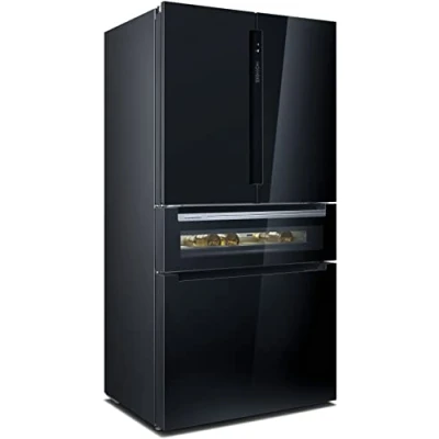 Image de Siemens KF96RSBEA iQ700 Combinaison de congélation intelligente multi portes 183 x 90,6 cm, refroidissement 401 litres + 171 litre, ne dégivrez plus jamais, rapide, glace, noir