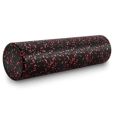 Image de ProsourceFit High Density Foam Rollers 24 inches long, Firm Full Body Athletic Massage Tool for Back Stretching, Yoga, Pilates, Post Workout Muscle Recuperation, Black/Red