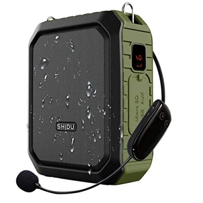 Image de SHIDU amplificateur de voix sans fil Haut parleur Bluetooth Système sonorisation portable étanche 18W avec casque micro UHF pour classe Guide touristique