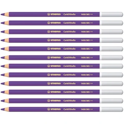 Image de Crayon de couleur STABILO CarbOthello Lot x 12 crayons pastel fusain Violet foncé (1400/385)
