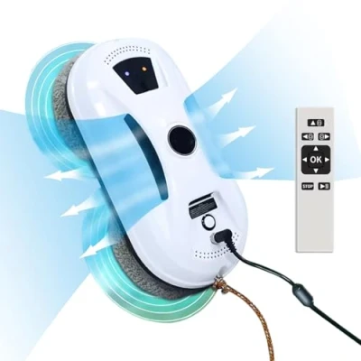 Image de KISABAER Robot Nettoyeur Vitre, Laveur de vitre Automatique, Navigation Intelligente et Planification trajectoires,Corde sécurité, Télécommandé, 2800pa, pour Toutes Les Surfaces Lisses