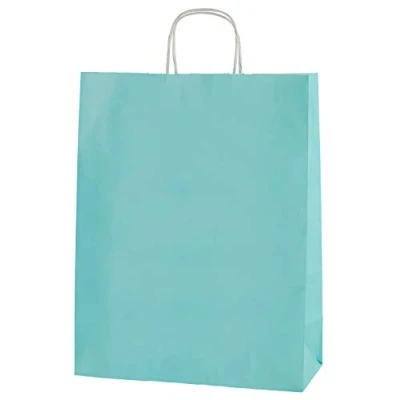 Image de Thepaperbagstore 10 Sacs Cabas en Papier De Qualité Supérieure À Poignées Torsadées Bleu Clair Moyenne 250x110x310mm