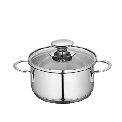 Image de Küchenprofi 2370702814 Casserole en acier inoxydable avec couvercle verre Induction