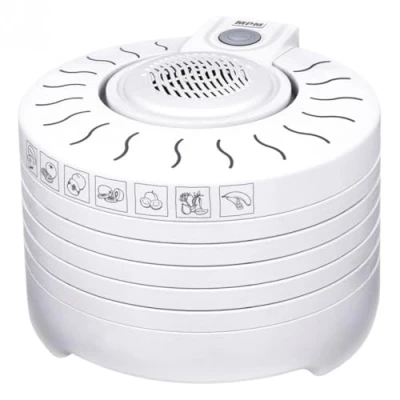 Image de MPM MSG 01 Déshydrateur Alimentaire Électrique, 5 Plateaux 28 cm, sans BPA, Sèche les Fruits, Légumes, Viande, Herbes, 250W, Blanc