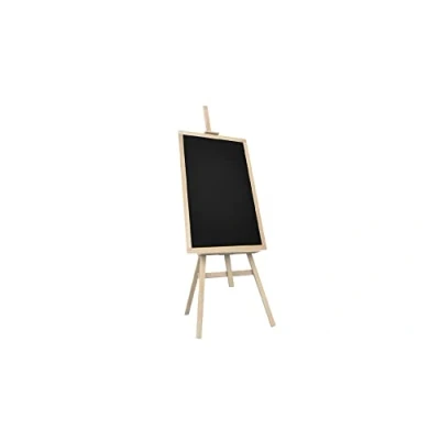 Image de ALLboards Tableau à Craie Noir avec Cadre en Bois 70x50cm,