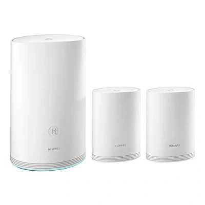 Image de HUAWEI Wi Fi Q2 Pro (1 Base + 2 Satellites) Système Hybride Maillé 5GHz et CPL Un Seul Réseau pour Tout Votre Foyer Plug &amp; Play Faible Latence Gigabit Powerline Ports GE Optimisation