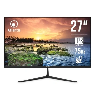 Image de Moniteur Atlantis 27 pouces, écran 27&quot; IPS 75Hz, Full HD 1920x1080, VGA HDMI DP, MULTIMEDIAL, FreeSync, Sortie audio/casque, Tilt, Temps de réponse 5ms, Contraste 1000:1,Angle 178/178, Câble 1.5m