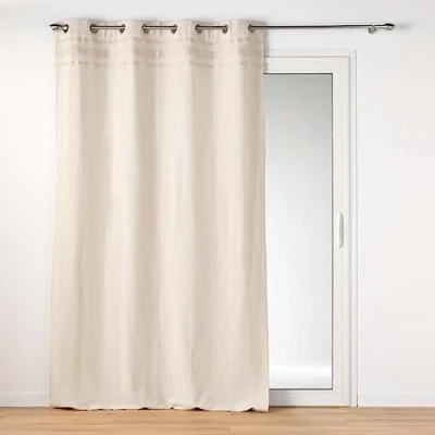 Image de douceur d&#039;intérieur, Rideau à Oeillets (140 x 240 cm) Doreline, Coton Jacquard et Top Fils Métallisés
