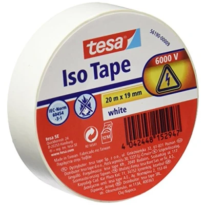 Image de Tesa Sas 561900009 Ruban adhésif isolation électrique 6000 V 20 m x 19 mm Blanc