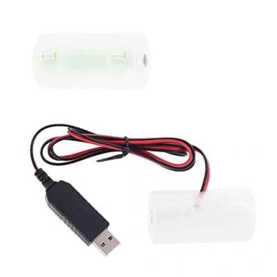 Image de DALIN Éliminateur de batterie D 2 m alimenté par USB peut remplacer 1 à 4 piles LR20 1,5 V
