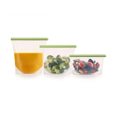 Image de Lékué Kit 3 Sacs en Silicone Mini/Moyen/XL Vert