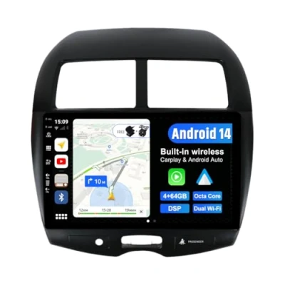 Image de JOYX Android 12 IPS Autoradio pour Mitsubishi ASX (2010 2019) 4G+64G Senza fili DSP/Carplay/Android Auto LED Caméra + MIC 2 Din 10.1 Pouce Dab Volant AHD WLAN 4G 360 Fast Boot BT