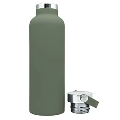 Image de NERTHUS FIH 765 Poignée à double paroi pour froid et chaud, acier inoxydable vert militaire 750 ml, sans BPA, 18/8