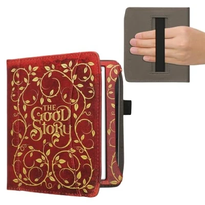 Image de kwmobile Coque Liseuse Compatible avec Pocketbook Era/Era Color Étui à Rabat en Simili Cuir Fermeture Magnétique grimoire Jaune Orange Rouge