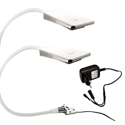Image de 2x SO TECH® Lampe liseuse flexible &quot;Luminoso&quot; LED de chevet DEL pour lire lecture blanc incl.