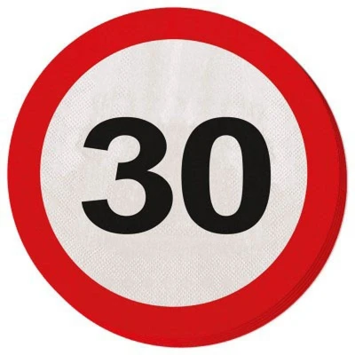 Image de Panneau de signalisation la serviette 30 ans 20 pièces