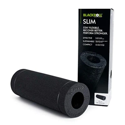Image de BLACKROLL SLIM original (Dureté moyenne) la Même Rouleau de massage longue pour Booklet fascia fascias, noir, uni Size