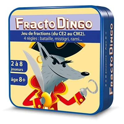 Image de Asmodee Aritma FractoDingo CE2 au CM2 Pour Enfants dès 8 Ans Jeu Amusant sur les Fractions 3 Niveaux de Difficultés Cartes Ludique et Educatif Format Voyage 15 Min
