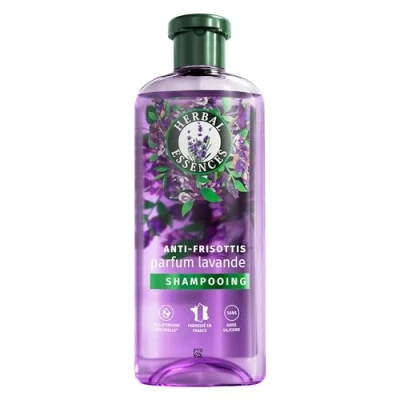 Image de Herbal Essences Anti Frisottis Shampoing Parfum Lavande 250ml Nettoie, Nourrit Et Lisse les Cheveux Frisés, Ingrédients d&#039;Origine Naturelle, Sans Silicone, Végan Non Testé sur Animaux