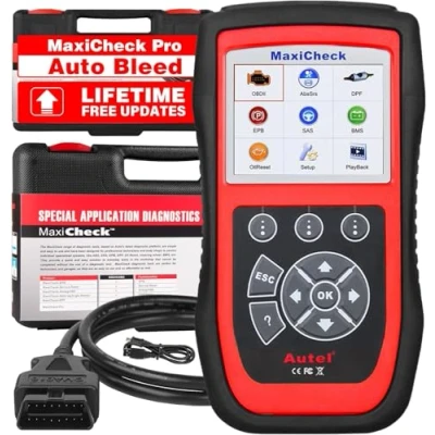 Image de Autel MaxiCheck Pro Outil Analyse Purge Automatique pour Freins ABS, Scanner Diagnostic OBD2 ABS SRS, Réinitialisation Huile, BMS, EPB, Airbag, Services SAS Véhicules Spécifiques