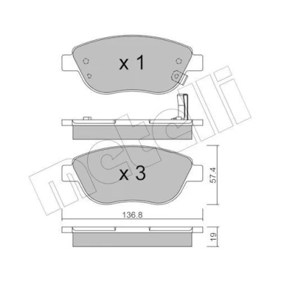 Image de Kit de plaquettes frein, frein à disque METELLI 22 0322 2
