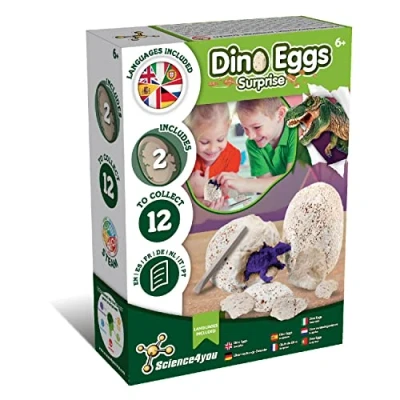 Image de Science4you Starter Kit Oeufs des Dinosaures Scientifique pour Creuser œufs de Jeu Paléontologie avec 2 Oeufs, Jouet Éducatif Dino Cadeau Enfants 5 6 7 8 9 Ans