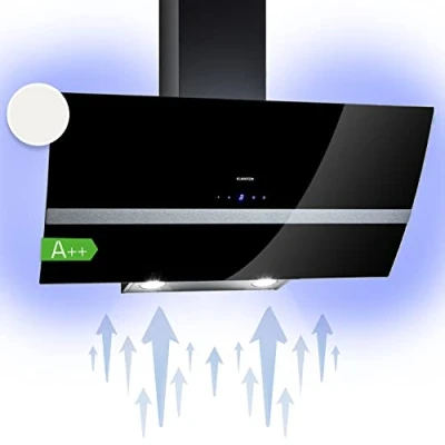Image de Klarstein Clara Hotte Aspirante 90cm, pour Cuisine Inclinées, Filtre en Aluminium, Débit d&#039;Air Puissant 509 m3/h, Eclairage à LED, Efficacité Classe A, Efficace avec Evacuation