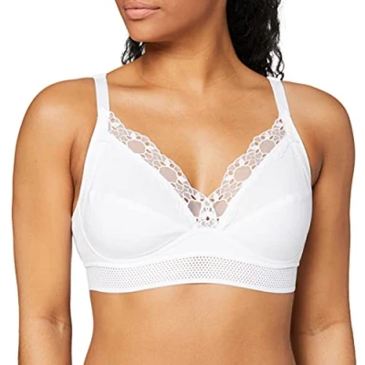 Image de Playtex Femme Sans Armature Feel Good Support Coton Bio X1 Soutien Gorge, Blanc, 90D EU
