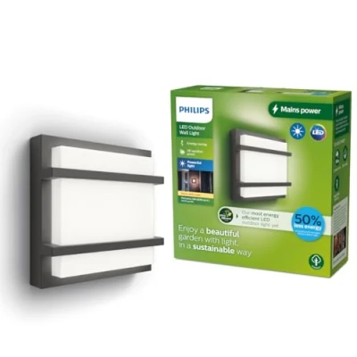 Image de Philips Petronia UltraEfficient, Applique extérieure 3,8 W, 2700 K, anthracite, IP44 résistante aux intempéries