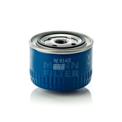 Image de MANN FILTER W 914/2 Filtre à huile 3/4 16 UNF avec un clapet de non retour vissé LADA: Niva, Kalina Berline, Largus Break, RENAULT: 9 Berline