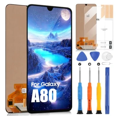 Image de OLED Écran pour Samsung Galaxy A80 SM A805F A8050 A805X A805N LCD Tactile Assemblée Remplacement Verre Digitizer avec Outils(Noir)