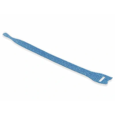 Image de HellermannTyton Lot de 10 Colliers textiles ré ouvrables auto agrippant Bleu 200x12.5mm
