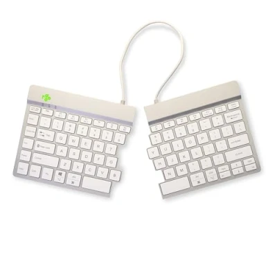 Image de R Go Split Clavier Bluetooth 5.0, avec Logiciel Anti Rayures, Design Ergonomique divisé, Disposition QWERTY US, Blanc