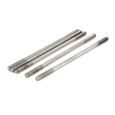 Image de sourcing map Goujon Double Extrémité Fileté Vis Boulon 304 Inox Acier M6 x 140mm 5Pcs