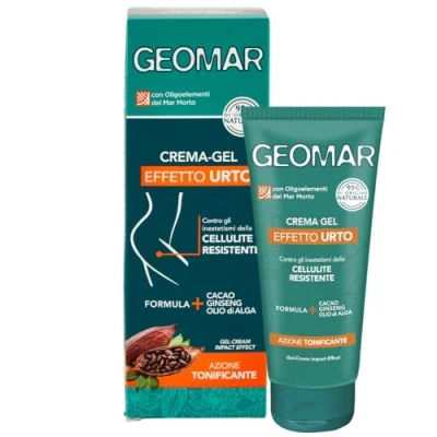 Image de GEOMAR Crème Gel Effet Choc, Action Tonifiante contre les Inesthétismes de la Cellulite Résistante, Ingrédients 95% d&#039;Origine Naturelle, Made in Italy, 200 ml