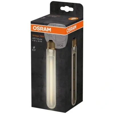 Image de Osram Vintage Edition 1906 Ampoule LED à Filament Culot E27 Forme Tubular Or Ambrée Blanc Chaud 2000K 5W (Équivalent 35W)