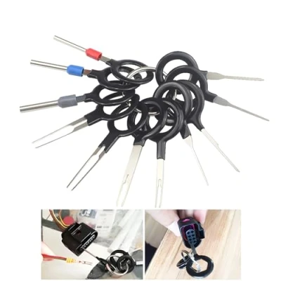 Image de CESFONJER 11 Pcs Auto Terminals Enlèvement Outil Set, Voiture Électrique Câblage À Sertir Connecteur Pin Extracteur Kit pour Réparation De La