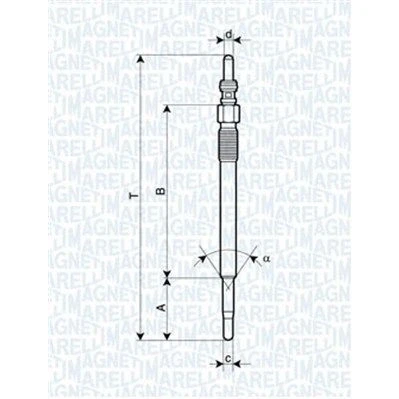 Image de MAGNETI MARELLI 062900048304 Bougie de préchauffage 11V 10A M8X1 PEUGEOT: 206 3/5 portes, 207 Partner I Combispace