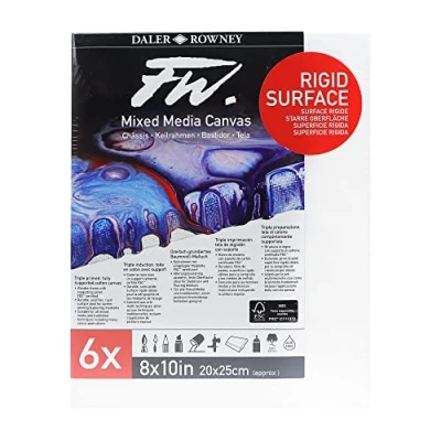 Image de Daler Rowney FW Pack de 6 châssis multi techniques surface rigide 20 x 25 cm