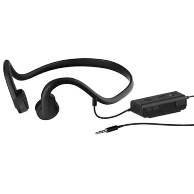 Image de GZCRDZ Écouteurs filaires à conduction osseuse de 3,5 mm, écouteurs type ouvert, étanchéité IP8, résistant la transpiration, microphone intégré réduction du bruit, adapté pour course, le