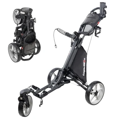 Image de Caddytek CaddyLite One Pivotant V8 Gris foncé Chariot de Golf Unisexe Adulte, Noir, Taille Unique