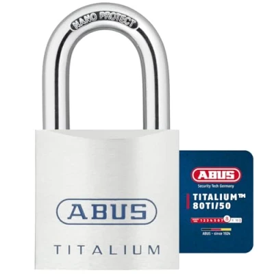 Image de Abus Titalium Cadenas 562365 80TI/50KA8012 Arc Nano protect Clé à 6 goupilles 50 mm avec clés identiques