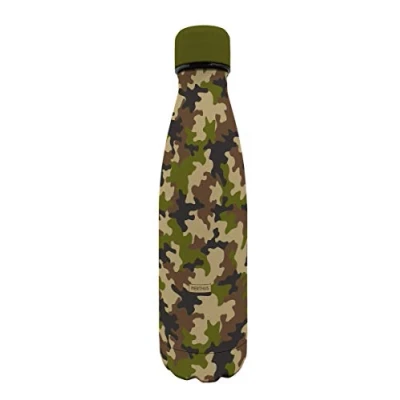 Image de Nerthus Bouteille Thermique Double Paroi en Acier Inoxydable pour Camouflage Froid et Chaud 500 ml sans Bisphénol à 18/8