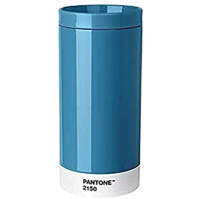 Image de PANTONE 101102150 Mug Isotherme Double Paroi, Acier Inoxydable, Bleu, 7,5 x 16,4 cm