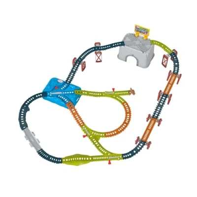 Image de Thomas &amp; Friends Ensemble de voies ferrées pour jouets, seau Connect Build, pack d&#039;extension 48 pièces trains moulés sous pression et motorisés, enfants 3 ans plus, HNP81