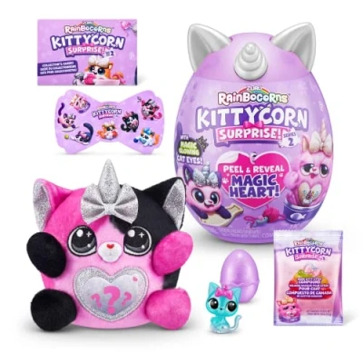 Image de Rainbocorns Kittycorn Surprise Série 7, Chat, Peluche Ultra Douce, 9279B, Calico Cat