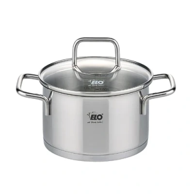 Image de Elo 7241226 Faitout inox à induction, inox, Marmite en de 12 cm, avec couvercle Verre, Acier inoxydable, Gris 4