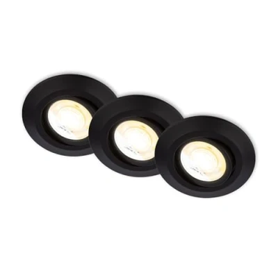 Image de Briloner Luminaire encastrable LED Klira, noir, orientable, intensité variable, 3