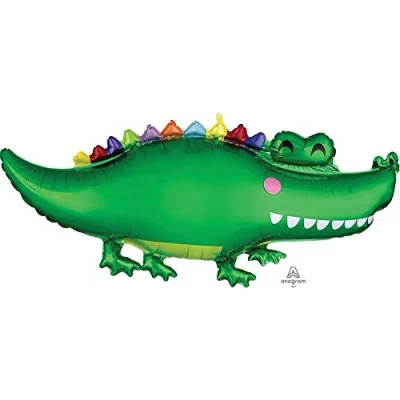 Image de Amscan Happy Gator ballon en aluminium super shape 42 pouces par 19