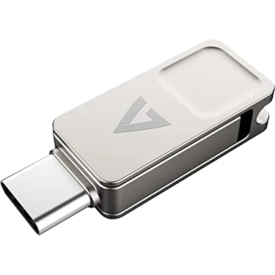 Image de Mémoire USB V7 128 Go Type C+USB 3.2GEN1 Silver